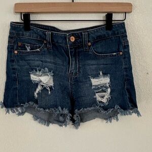 Guess Blue Distressed Jean Shorts